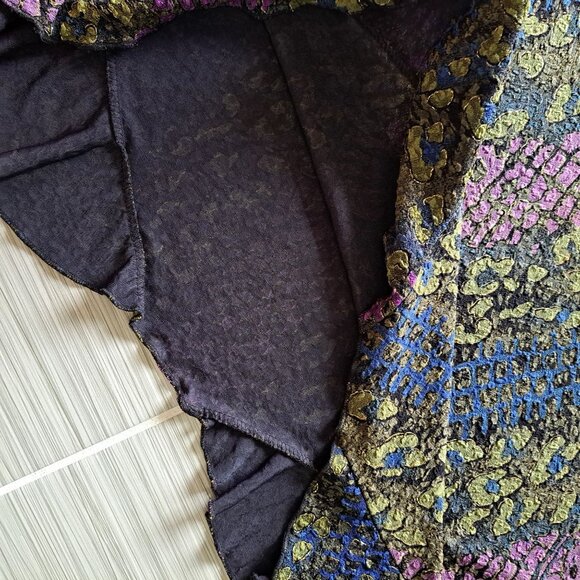 Mirasol Women's Size 1X Midi Skirt Ruffle Asymmetrical Elastic Waist Pull on - Picture 5 of 8